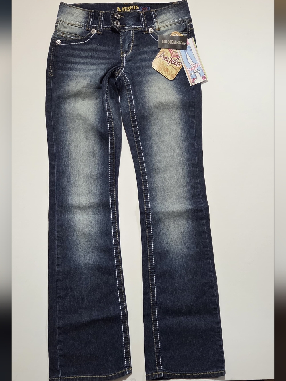 Angels blue bootcut jeans with rhinestone details youth size 0